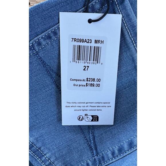 NWT $238 7 For All Mankind Alexa Trouser Jeans Size 27 Women’s Blue - Picture 8 of 12